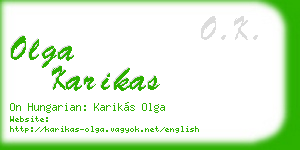 olga karikas business card