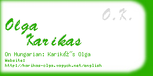 olga karikas business card